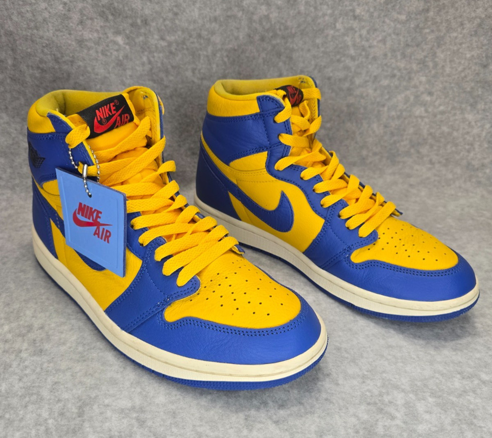 Air Jordan 1 Retro High OG Reverse Laney FD2596-700 Womens Size 9 Yellow Blue